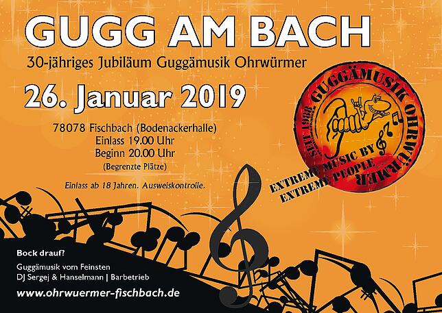 Am 26. Januar steigt in der Bodenackerhalle ein Guggenmusiktreffen. Repro: Bantle