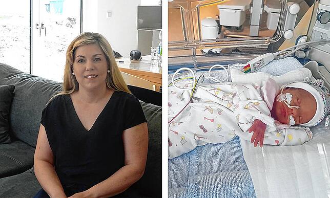 Corinna Maier (links) und ihre Tochter Mathilda, die die ersten zwei Monate auf Frühchen-Intensivstation des Schwarzwald-Baar-Klinikums ...
