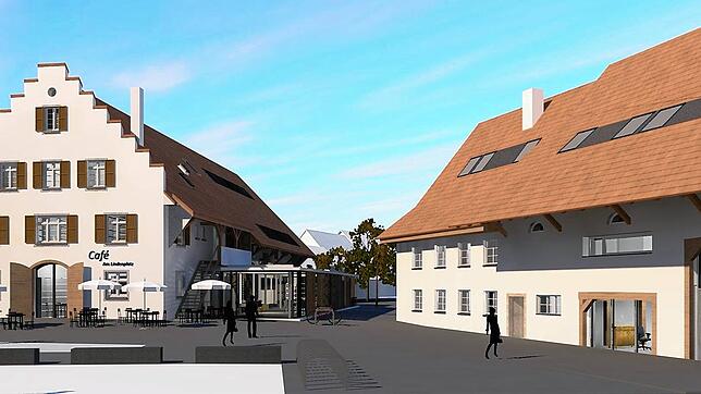So könnten die beiden historischen, denkmalgeschützten Gebäude im Ortskern von Oberlauchringen, auf dem Lindenplatz einmal aussehen.
