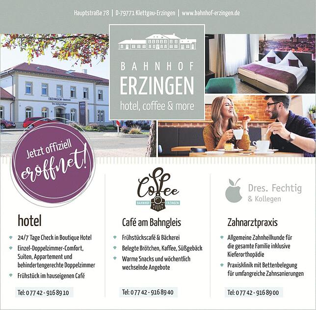 Bild 1: Hotel im Bahnhof Erzingen eröffnet: Übernachten im Industrie-Stil-Ambiente