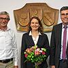 Bürgermeister-Stellvertreter Markus Glattfelder (links) und Landrat Martin nach der Verpflichtung von Bürgermeisterin Marion Frei für ...