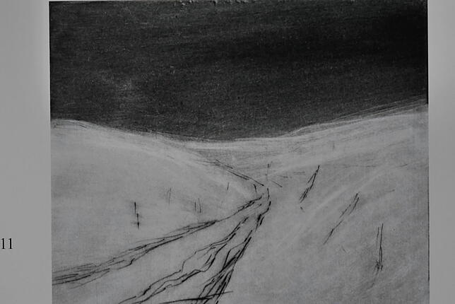 Winterwind. Eine Kaltnadelradierung aus dem Jahr 2011.