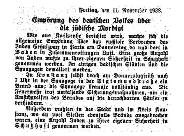 Bild 3: Als 1938 die Konstanzer Synagoge durch Brandstiftung und Sprengstoff zerstört wurde
