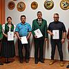 Bei der Hauptversammlung des Schützenvereins (v.l.): Markus Schnopp, Tanja Gunnesch, Joachim Bruggner, Arthur Schnopp, Tobias Keller und ...
