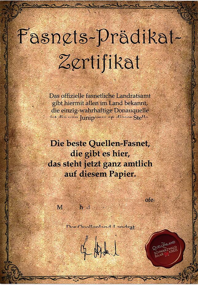 2020 musste sich Landrat Sven Hinterseh vor dem Narrengericht in Allmendshofen verantworten. Und er bestätigte mit offizieller Urkunde, ...
