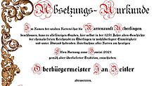 Von &bdquo;allefänzigen Gnaden&ldquo;, heißt es in der Urkunde, werde er heute mit dieser Urkunde abgesetzt, heißt es im Erlass der ...