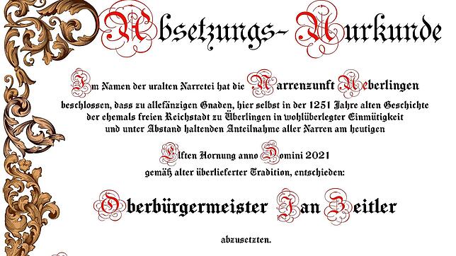 Von „allefänzigen Gnaden“, heißt es in der Urkunde, werde er heute mit dieser Urkunde abgesetzt, heißt es im Erlass der ...
