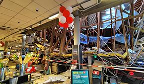 So sah der Kassenbereich des Rewe-Marktes in Lauchringen nach dem Einsturz aus.