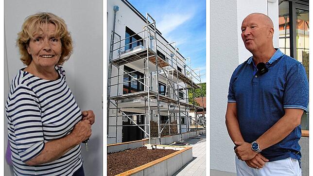 Einen Tag bevor der Prozess gegen den Wut-Baggerfahrer beginnt: Die Balkone sind wieder angebracht, Bauherr Ingo Fangerow (rechts) ...
