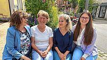 Freuen sich über die gute Bilanz des Burgspektakels: Andrea Hermann, Ursula Biebinger, Verena Müller-Möck und Chiara Kilguß (von links). ...