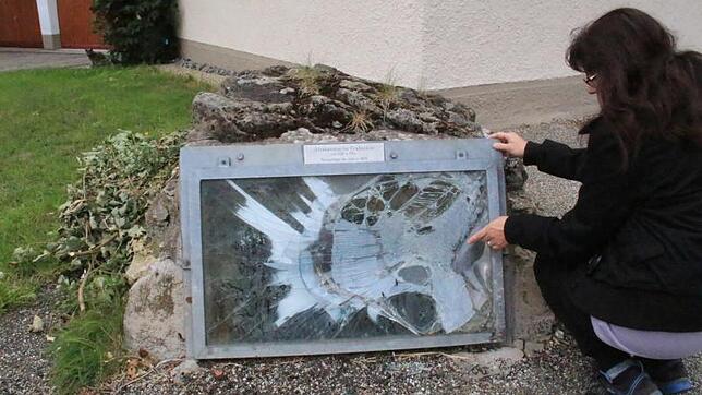 Das Alemannengrab in Dittishausen soll wieder mehr ins Bewusstsein der Bevölkerung gerückt werden. Derzeit ist das Glas kaputt ...