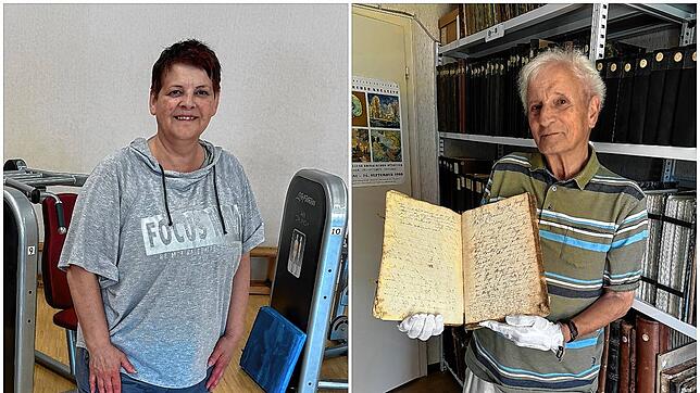 Petra Rozanowske engagiert sich im Vorstand des Turn- und Sportvereins; Hans Bertele erhält im Gemeindearchiv Geschichten lebendig.