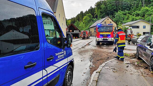 Auch das THW Waldshut-Tiengen war nach der Flutkatastrophe in Grimmelshofen am 15 Juli im Einsatz. Bild: THW Waldshut-Tiengen