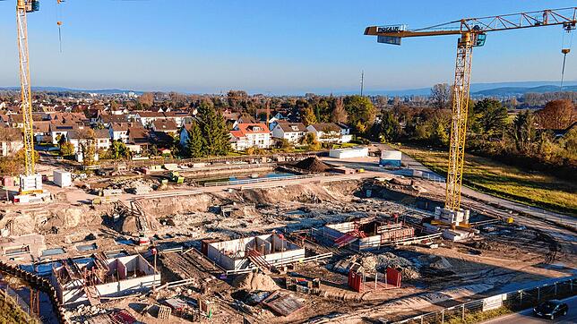 Blick aus der Luft auf das Baugebiet Nezfeldwies am Ortsrand von Böhringen.