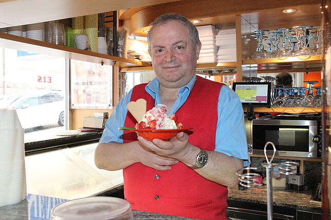 Tonino di Francesco ist der Eigentümer des Eiscafés Venezia in der Gerwigstraße 26 in St. Georgen.