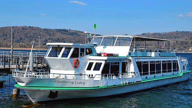 Die MS Großherzog Ludwig im Hafen in Bodman.