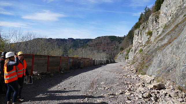 Bereits vor zehn Tagen wurden im Bereich des Fahler Lochs an der B 317 kurz vor Feldberg Arbeiten am Felshang verrichtet. Bild: Dirk ...