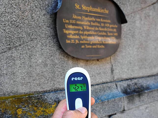 So heiß ist es am 6. August 2024 am Stephansplatz.