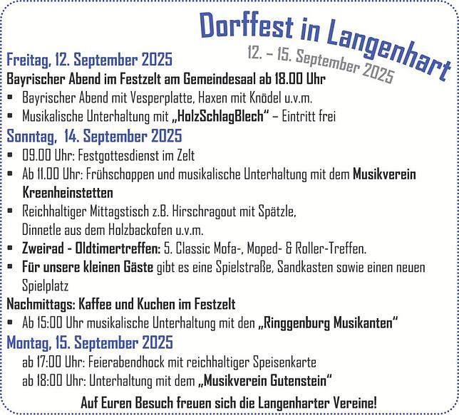 Bild 2: Dorffest Langenhart: In Langenhart wird drei Tage lang gefeiert