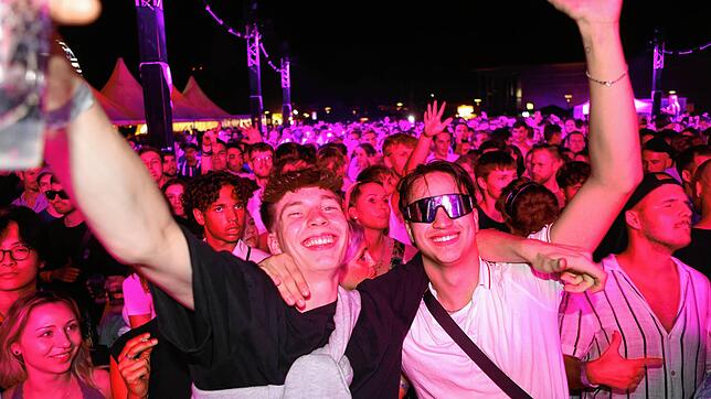 Bild : Nach dem Feuerwerk ist vor der Party &ndash; Bis in die Nacht feiern die Seenachtfest-Besucher