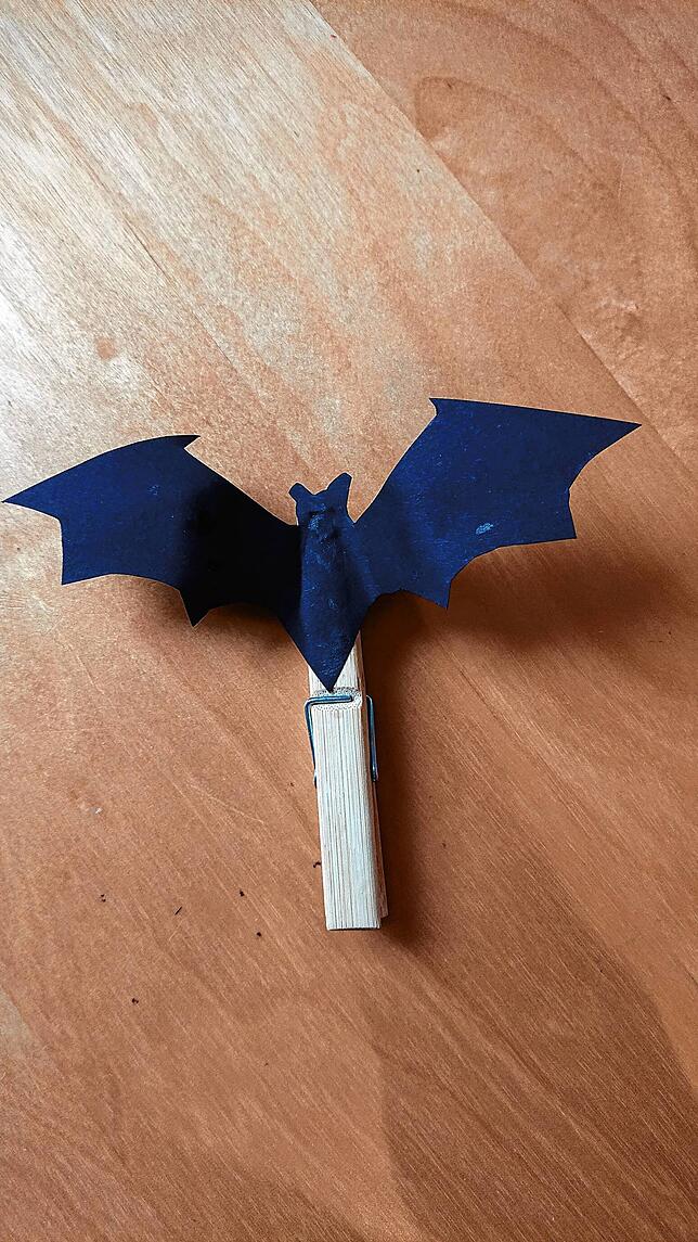 Der heutige Basteltipp: die flatternde Fledermaus.