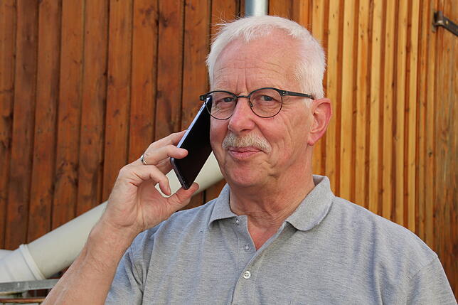 Gewinner und Organisator: Klaus Danner, Gewinner des Chilbi-Bocks der 551. Waldshuter Chilbi (2019) organisiert während seines Besuchs ...