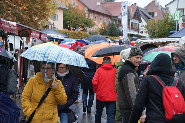 Schirme, Schirme, Schirme – so weit das Auge reicht. Am Schätzele-Markt-Wochenende dominierte der Regen.