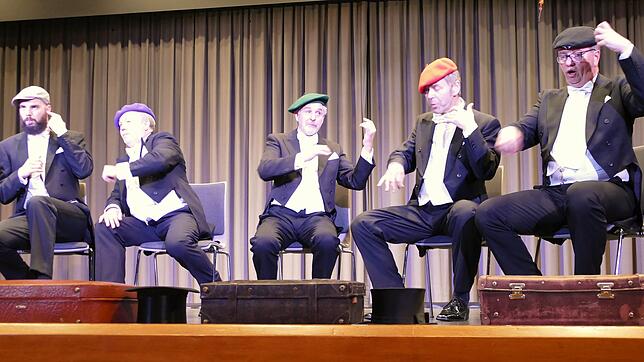 Die &bdquo;Belacanto Harmonists&ldquo; mit Christopher Kaplan (von links), Alexander Yudenko, Hubert Mayer, Bernhard Hartmann und ...