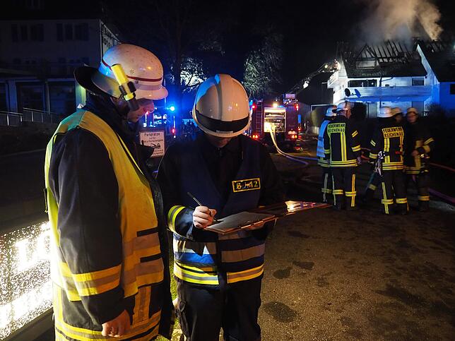 Die Feuerwehr im Einsatz auf der Reichenau.