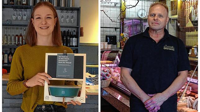 „Zu viel Verpackungsmüll“, dachte sich Sara Flaig (links) und bietet in ihrem Restaurant für das Essen zum Mitnehmen jetzt ...