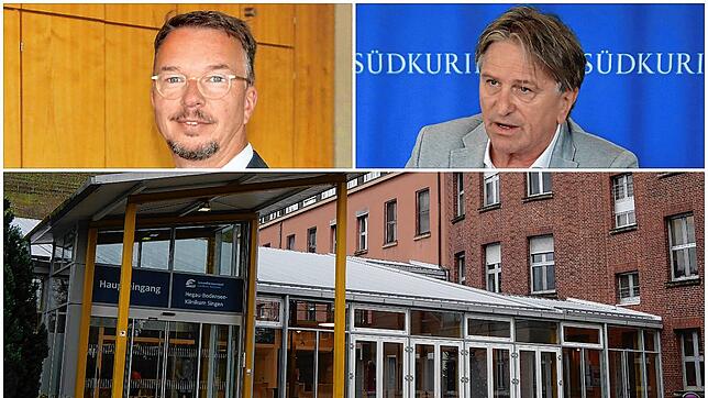 GLKN-Geschäftsführer Bernd Sieber (oben links) und Landessozialminister Manfred Lucha sind offenbar unterschiedlicher Meinung darüber, ...