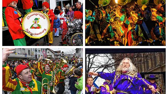 Durch die wird Party-Stimmung garantiert. Guggenmusiken, Lumpenkapellen und Musikvereine.