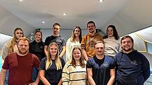 Die Landjugend Weiler richtet das 64. Kreiserntedankfest aus (hinten, von links): Jasmin Burgbacher, Tabea Kammerer, Simon Burgbacher, ...