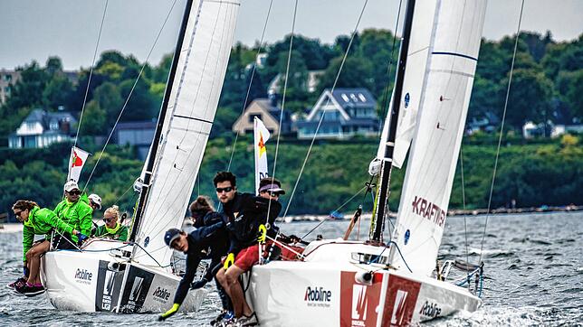 Starke Leistung: Die Crew des Bodensee-Yacht-Club Überlingen gewann der ersten Spieltag der 2. Segelbundesliga.