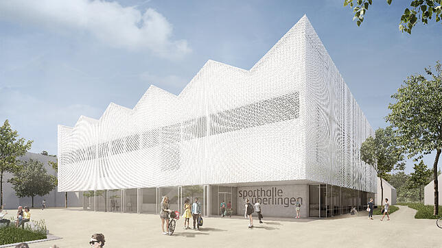 So stellen sich wulf Architekten die neue Sporthalle auf dem Schulcampus vor.
