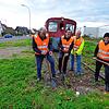Franz Signer, Stefan Keller, Christoph Brändli und Giorgio Behr von der Stiftung zum Erhalt der Bahnstrecke Singen-Etzwilen. Bild: ...