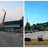 1995 links und 2022: Das Ende eines Stücks Industriegeschichte: Anstelle des Chemiewerks Lonza steht heute zwischen Waldshut und Tiengen ...