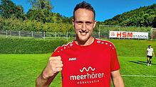 Simon Meer, Spieler der SG Reichenau/R.-Waldsiedlung, nach seinem Doppelpack beim SV Deggenhausertal.