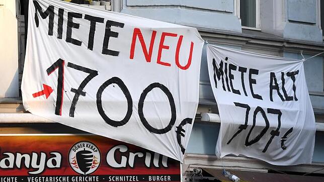 Protest gegen Mietensteigerung in Berlin.