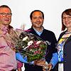 Der neue Dirigent des Musikvereins Grüningen Giuseppe Porgo (Mitte) mit den beiden Vorsitzenden Wolfgang Limberger und Julia Held. ...