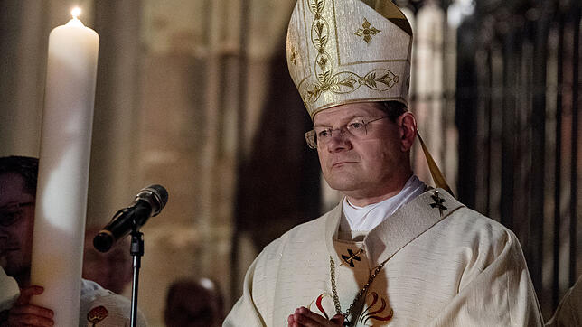 Der Freiburger Erzbischof Stephan Burger, auf seinem Bischofsstuhl im Münster in Freiburg. (Archiv)