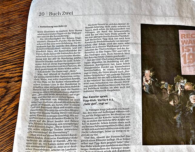 Da ist er, der nicht ganz faktensicher recherchierte Artikel aus der „Süddeutschen Zeitung“, der den Bundeskanzlerbesuch bei Tipp-Kick ...