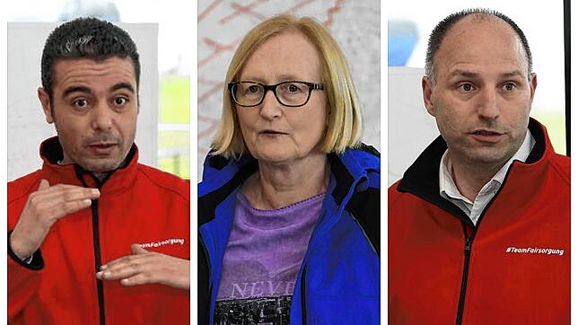 Sie achten auch die kommenden Tage auf das Schwenninger Wassernetz (von links): Mohamed Zouitine, Tatjana Ritter und Gregor Gülpen.