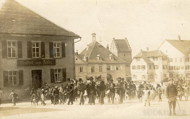 Der "Adler" in Markdorf um das Jahr 1914.