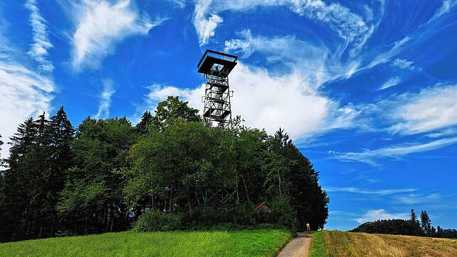 Der Gehrenbergturm bei Markdorf: Von hier hat man einen guten Blick auf den Bodensee.
