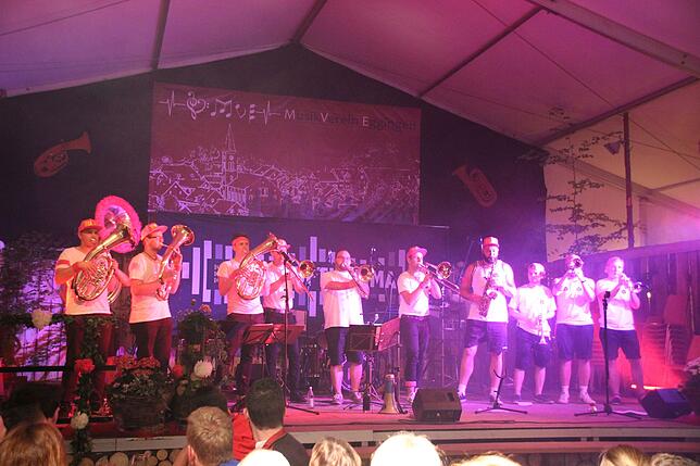 Die 13 jungen Erwachsenen von Brasslufthamma wurden bei ihren Auftritten, wie hier beim Fest des Musikvereins Eggingen, bereits ...