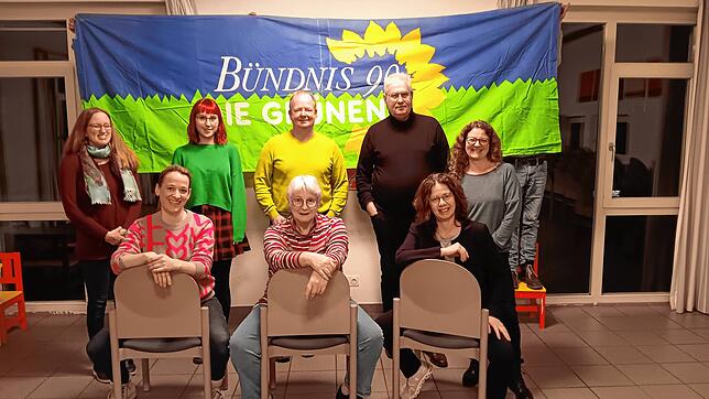 Anna Katharina Chavier (ganz links), Vorsitzende Grüne Rheintal, mit den Nominierten (von links): Katharina Kappeler, Amelie Nachtigal, ...