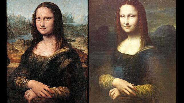 Links die originale Mona Lisa von Leonardo da Vinci, rechts die nun aufgetauchte „Baden-Variante“