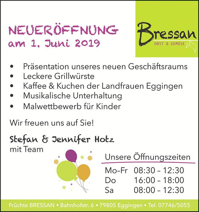 Bild 1: Geschäftsübernahme Früchte Bressan in Eggingen: Freuen sich auf die Neueröffnung