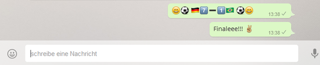 Das Halbfinale der Fußball-WM 2014, Deutschland gegen Brasilien, in Emojis.